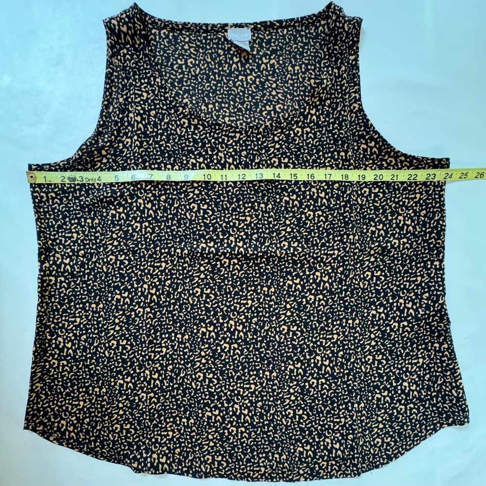 Chico’s Scoop Neck Tank Top Black Tan (16/18) - Picture 10 of 15